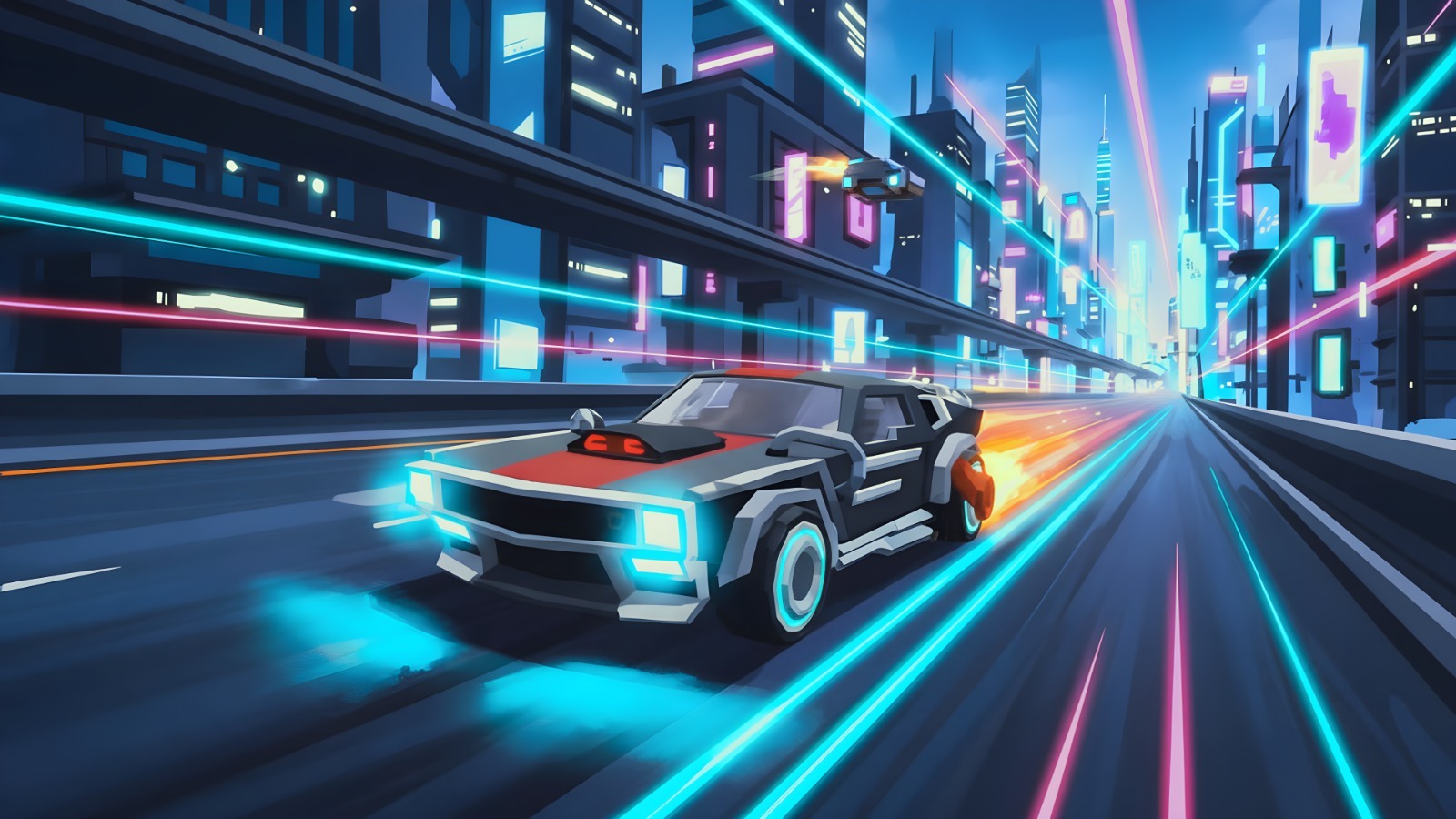 Cyber Rifty Car Racing - Sci-Fi Infinite Racer
